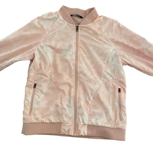 The North Face Pink Full Zip Jacket Girls XL 18 Windbreaker‎ Tie Dye Windwall - Picture 2 of 14